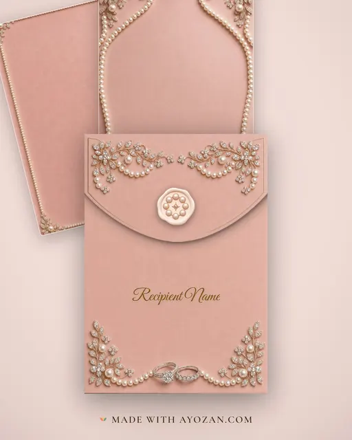 Pearl & Diamond Roka — Living Invitation — envelope, as the guest receives it