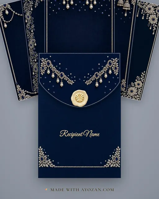 Midnight Sapphire Suite — Living Invitation — envelope, as the guest receives it