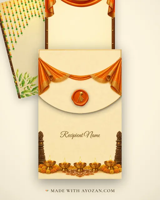 Gudi Shubharambh — Living Invitation — envelope, as the guest receives it