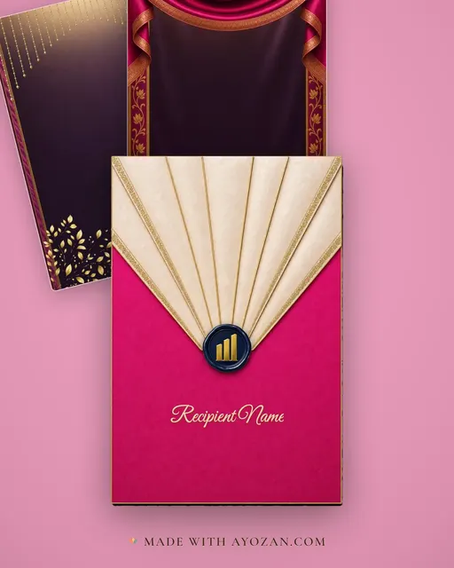 Paithani Regal Evening — Living Invitation — envelope, as the guest receives it