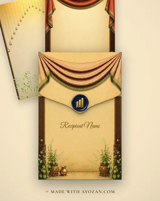 Wada Courtyard — Living Invitation — envelope, as the guest receives it