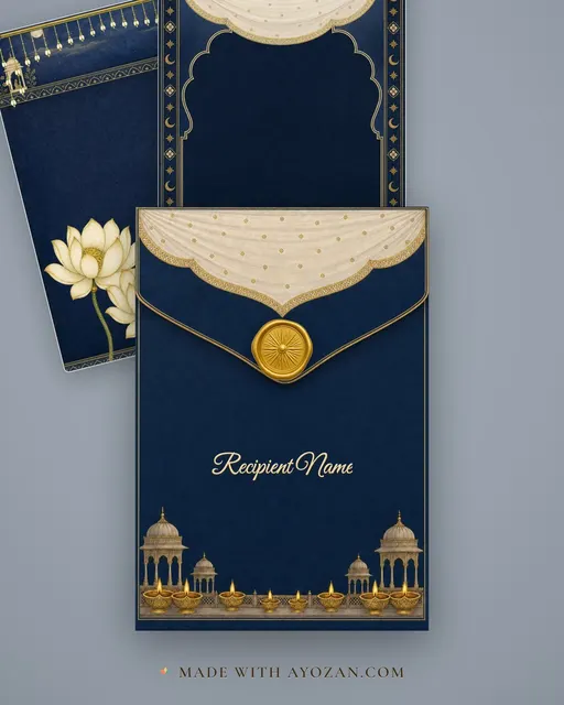 Chandni Mahal — Living Invitation — envelope, as the guest receives it