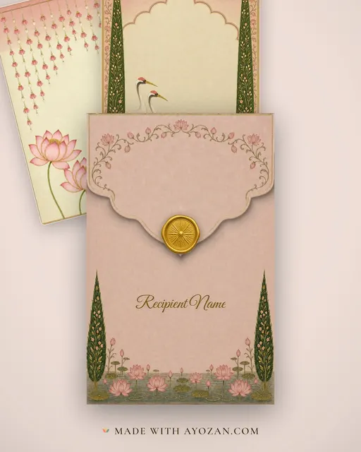Kishangarh Shringar — Living Invitation — envelope, as the guest receives it