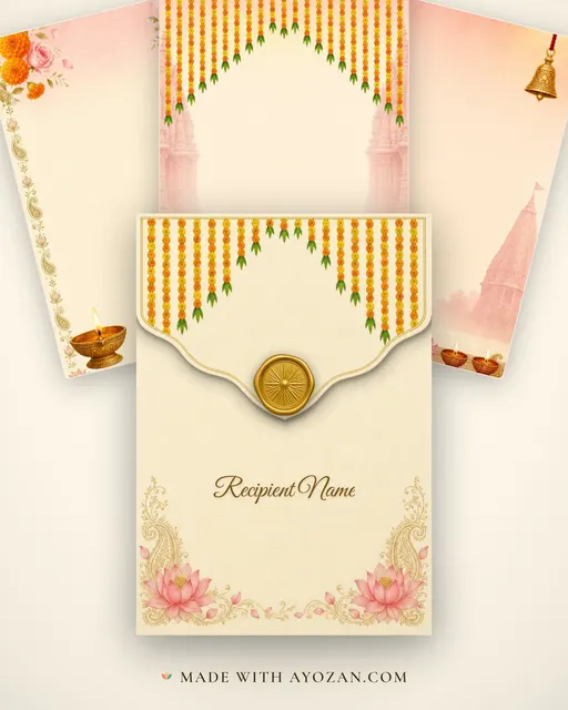 Shri Ram Katha Gathering — Living Invitation — envelope, as the guest receives it
