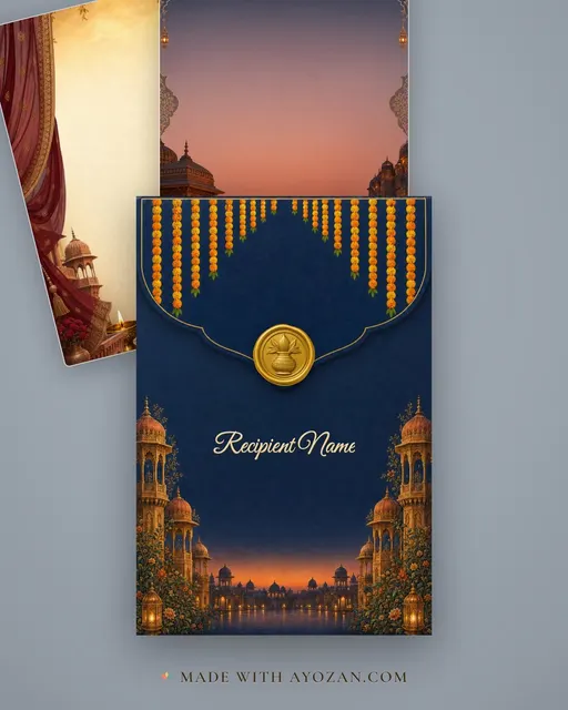 Durbar Reception — Living Invitation — envelope, as the guest receives it
