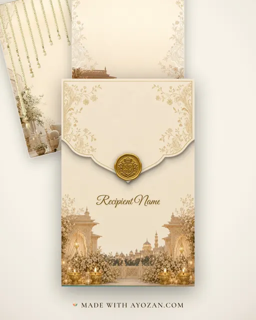 Nawabi Reception — Living Invitation — envelope, as the guest receives it