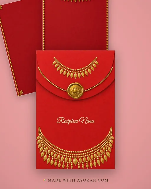 Kolhapuri Saaj Marathi Wedding — Living Invitation — envelope, as the guest receives it