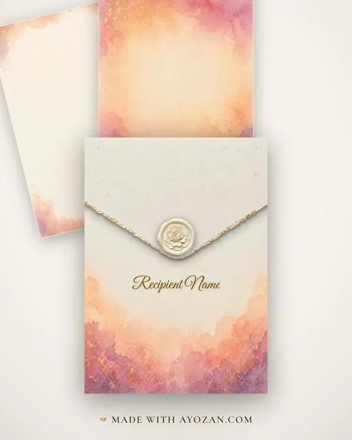 Saanjh Wash Wedding — Living Invitation — envelope, as the guest receives it