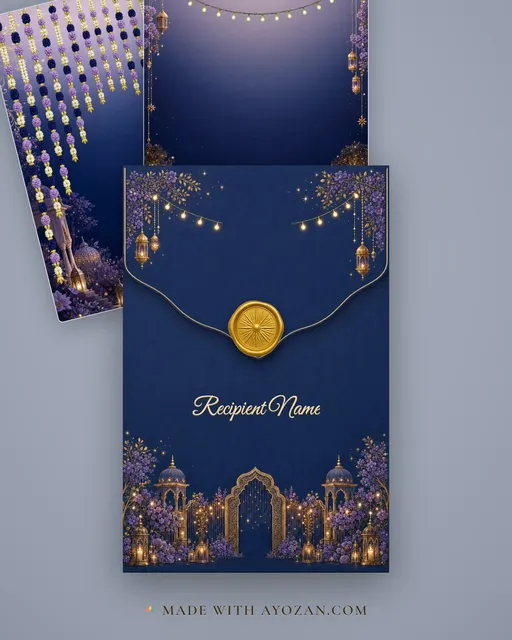 Celestial Sangeet — Living Invitation — envelope, as the guest receives it