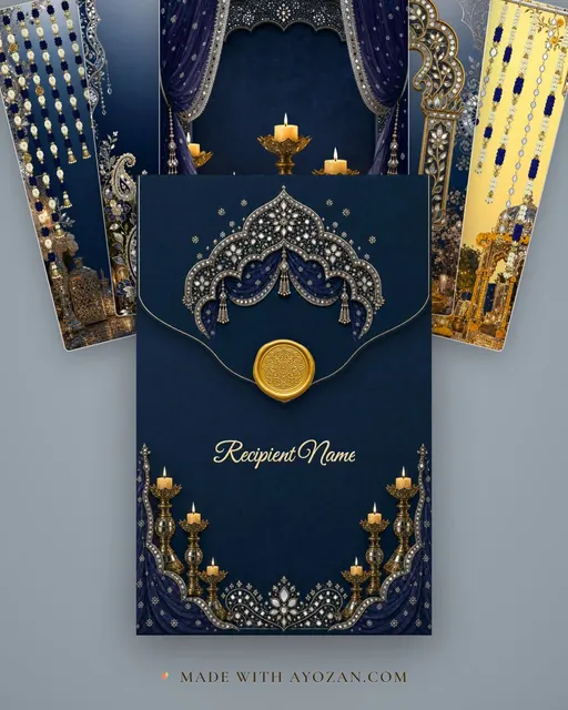 Sheesh Mahal Night — Living Invitation — envelope, as the guest receives it
