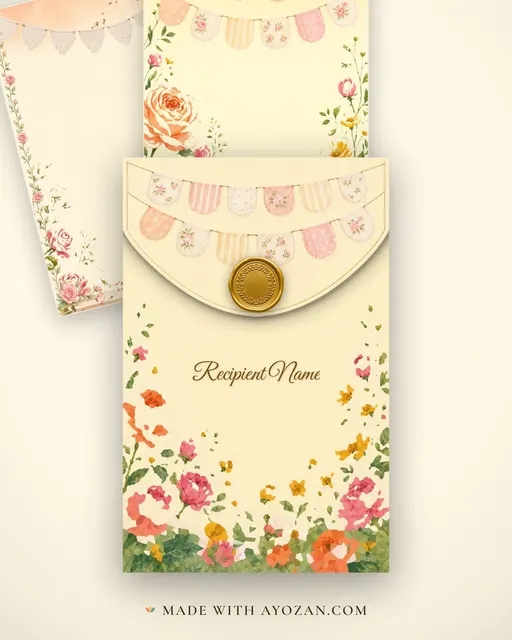 Garden Tea Bridal Shower — Living Invitation — envelope, as the guest receives it