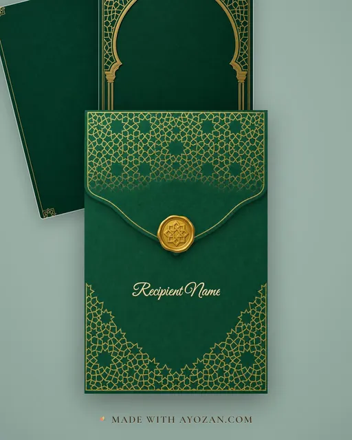 Sitara Nikah — Living Invitation — envelope, as the guest receives it