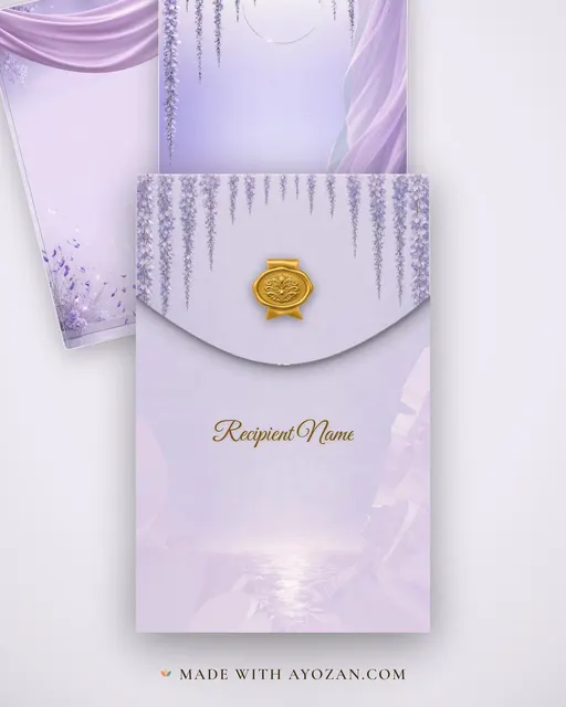 Lavender Save the Date — Living Invitation — envelope, as the guest receives it