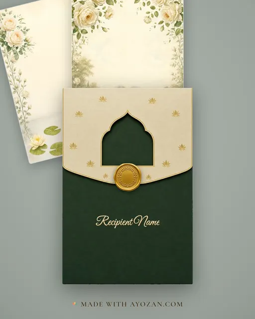 Ivory Rose Swan Lake — Living Invitation — envelope, as the guest receives it