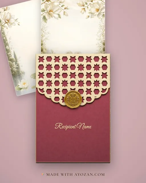 Pearl Gazebo Swan Lake — Living Invitation — envelope, as the guest receives it
