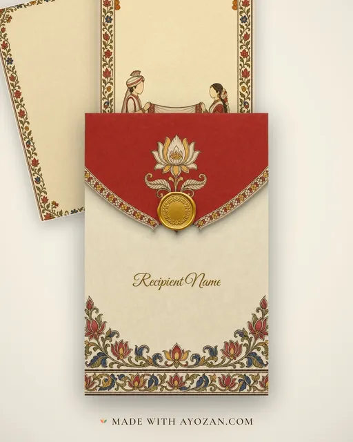 Telugu Jodi Wedding — Living Invitation — envelope, as the guest receives it