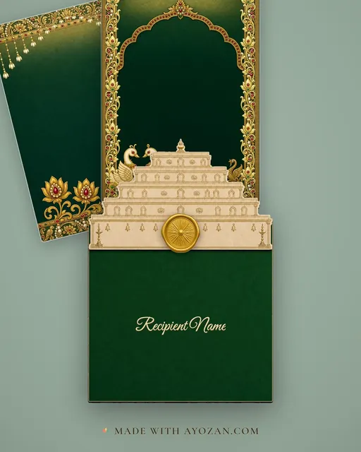 Thanjavur Nichayam — Living Invitation — envelope, as the guest receives it