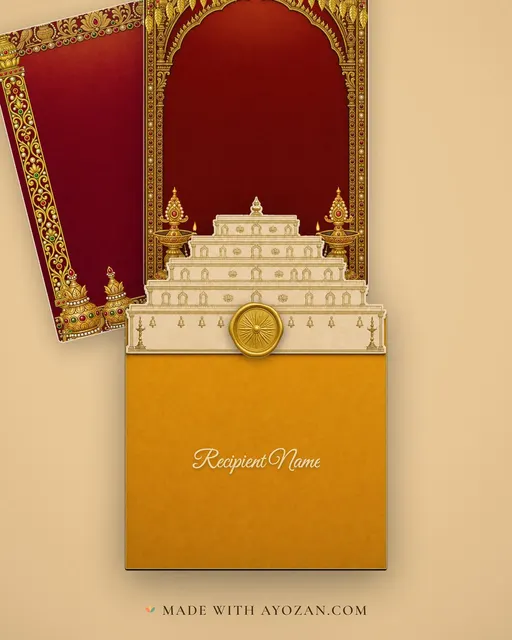 Thanjavur Puthumanai — Living Invitation — envelope, as the guest receives it