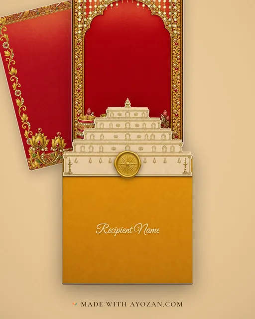 Thanjavur Valaikaappu — Living Invitation — envelope, as the guest receives it