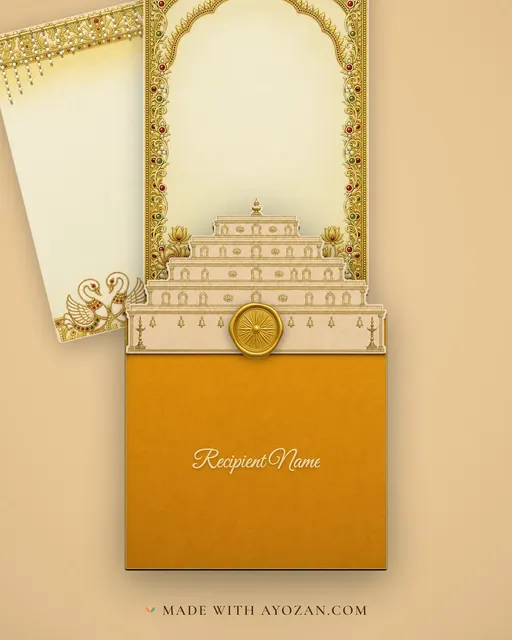 Thanjavur Varaverpu — Living Invitation — envelope, as the guest receives it