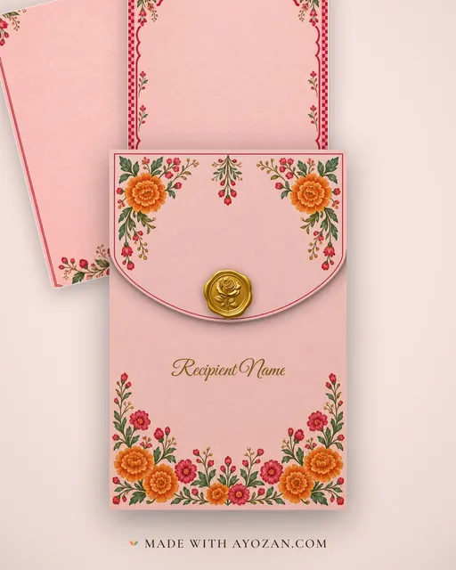 Gulabi Social Club — Living Invitation — envelope, as the guest receives it