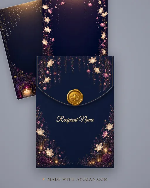 Midnight Bloom — Living Invitation — envelope, as the guest receives it