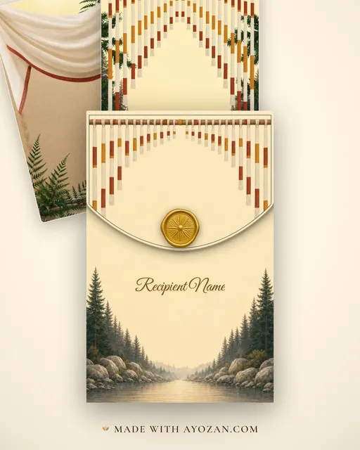 Rishikesh Riverside — Living Invitation — envelope, as the guest receives it