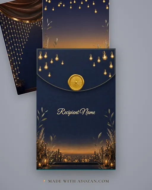 Rooftop Skyline — Living Invitation — envelope, as the guest receives it