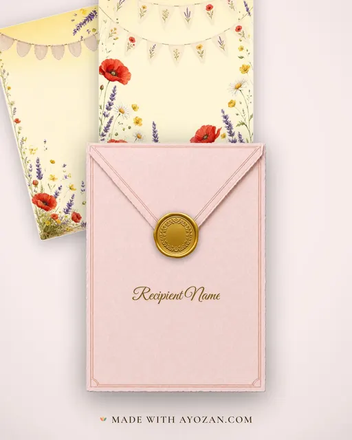 Wildflower Garden — Living Invitation — envelope, as the guest receives it