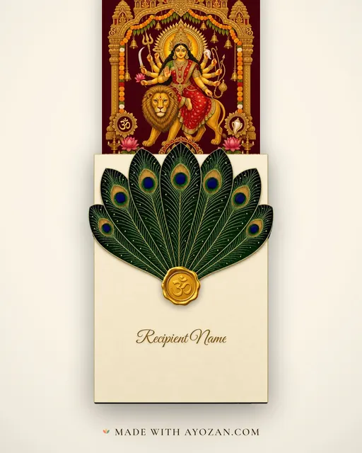 Maa Durga — Navratri — envelope, as the guest receives it