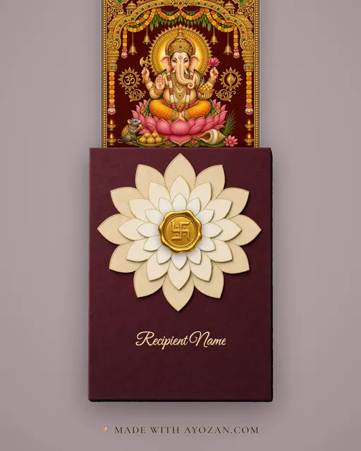 Lord Ganesha — Ganesha Darshan — envelope, as the guest receives it