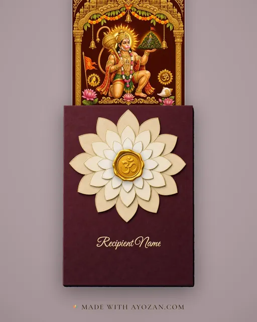 Lord Hanuman — Hanuman Darshan — envelope, as the guest receives it