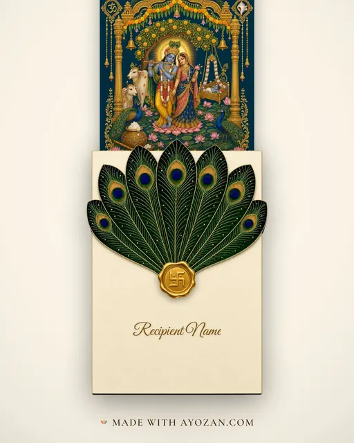 Radha-Krishna — Janmashtami — envelope, as the guest receives it