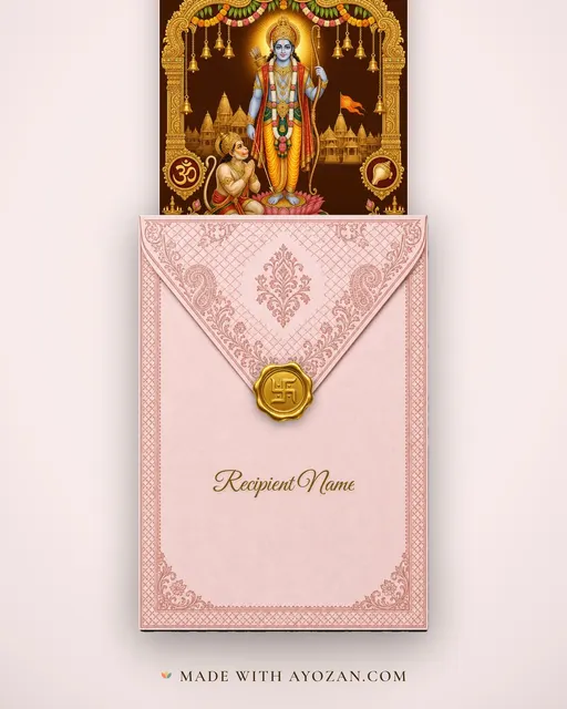 Lord Rama — Rama Darshan — envelope, as the guest receives it