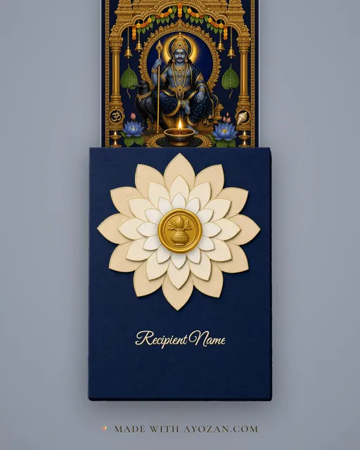 Shani Dev — Shani Amavasya — envelope, as the guest receives it