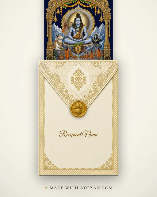 Lord Shiva — Kanwar Yatra — envelope, as the guest receives it