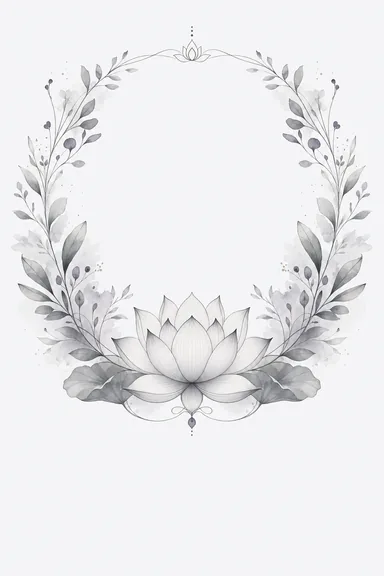 Serene Lotus — Greyscale — Buddhist invitation card design