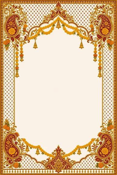 Marigold Maximalist — Crimson & Gold — Wedding card design