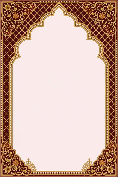 Mughal Jaali — Gold on Maroon — Wedding card design