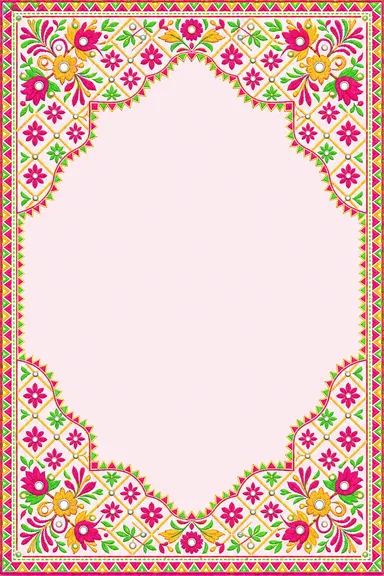 Phulkari Vibrant — Punjabi Embroidery — Sikh Wedding invitation card design