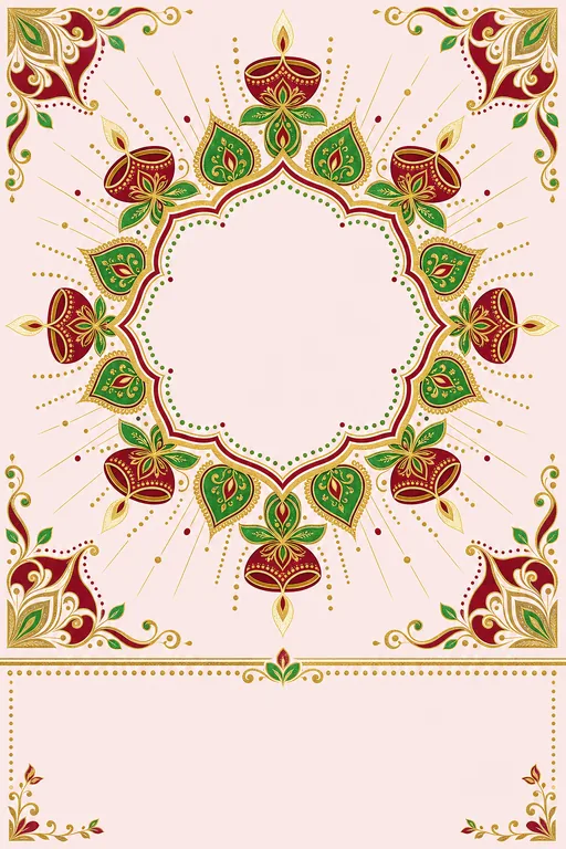Diya Radiant — Diwali — Hindu Ornate Diwali invitation card design from Ayozan