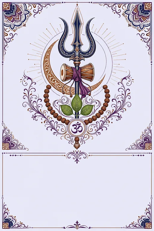 Sacred Night — Maha Shivaratri — Hindu Ornate Maha Shivaratri invitation card design from Ayozan