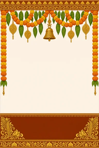 Marigold Toran — Festive — Navratri greeting card design