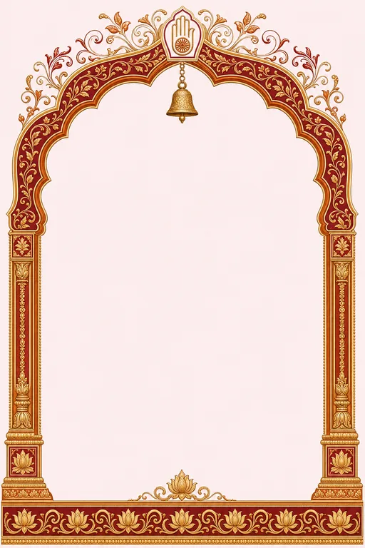 Sacred Arch · Jain ceremony — Jain Ornate Religious Ceremony invitation card design from Ayozan
