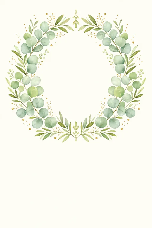 Eucalyptus Wreath — Fresh — Modern Anniversary invitation card design from Ayozan