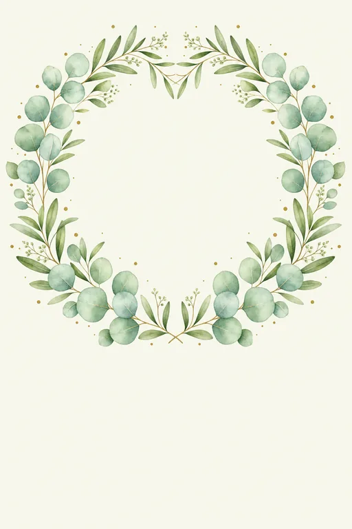 Eucalyptus Wreath — Fresh — Modern Birthday invitation card design from Ayozan