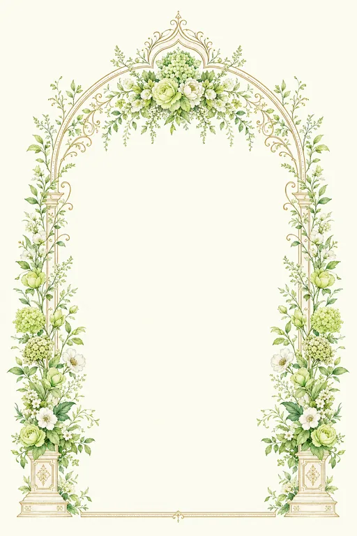 Floral Arch — Garden Wedding — Ornate Wedding Reception invitation card design from Ayozan