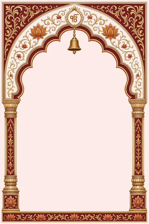Sacred Arch · Sikh ceremony — Sikh Ornate Religious Ceremony invitation card design from Ayozan