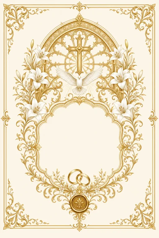 Wedding Ceremony — Tamil Christian — Gold & Lily Wedding Suite — Tamil Christian Traditional Wedding Ceremony invitation card design from Ayozan