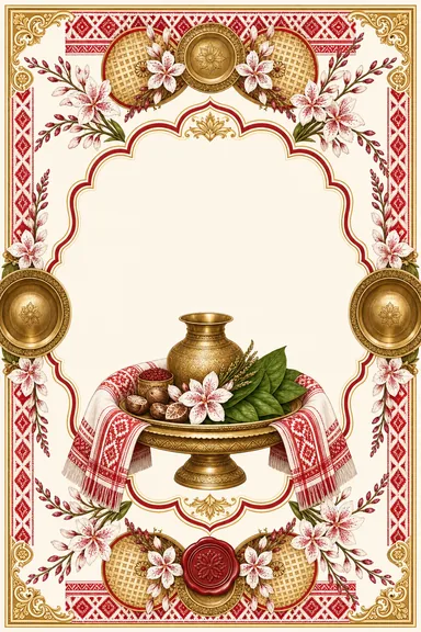 Juroon — Assamese Gamosa & Xorai Wedding Suite — Juroon card design